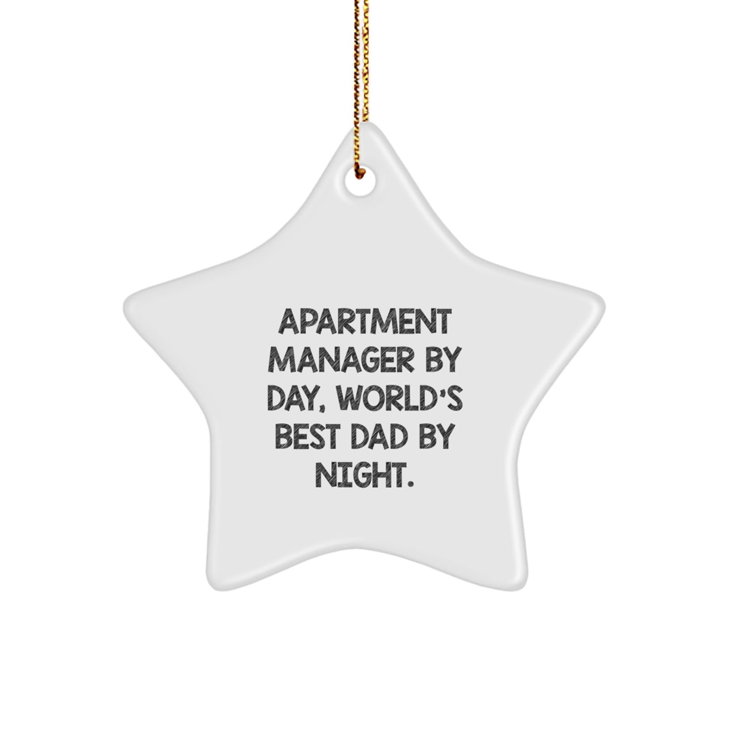 Apartment Manager Gifts for Men, Funny Star Ornament from Apartment Manager By Day, World's Best Dad By Night, Christmas Unique Gifts for Friends - Image 1