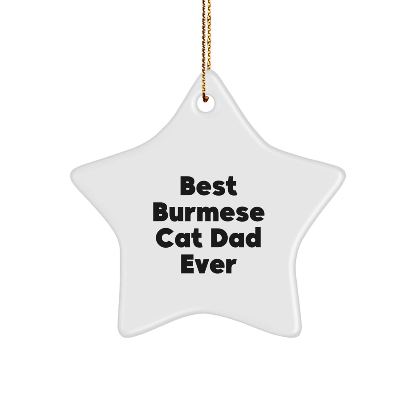 Funny Burmese Cat Lover Gifts from Dad - Best Burmese Cat Dad Ever Star Ornament for Christmas - Image 1