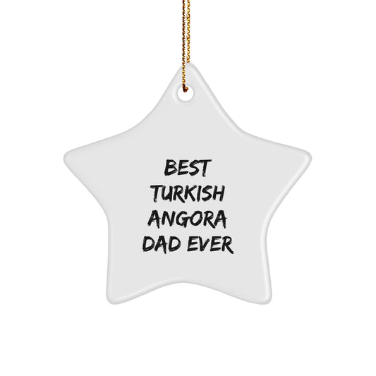 Turkish Angora Cat Lovers Star Ornament Funny Gift from Dad for Christmas - Image 1