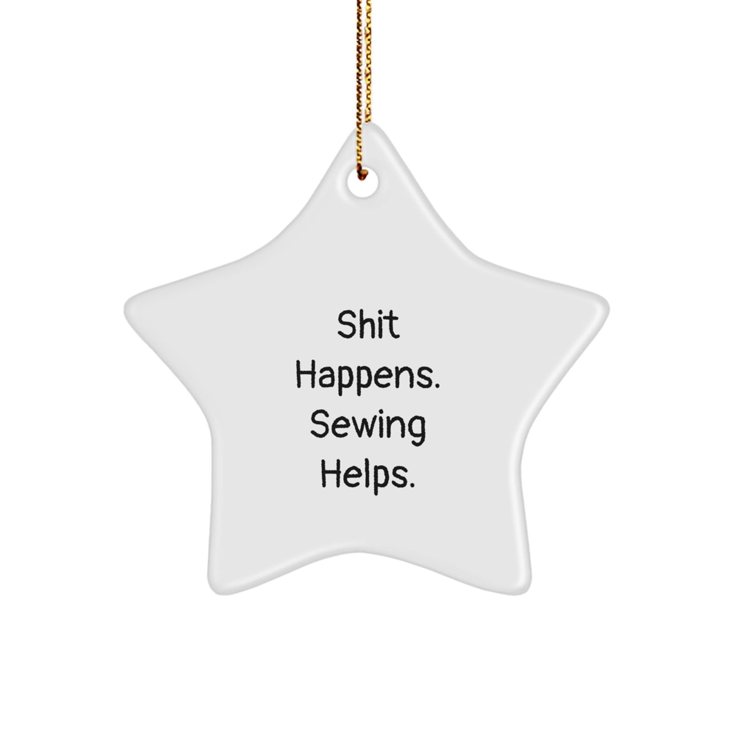 Funny Sewing Gifts from Friends for Women Sewing Enthusiasts Star Ornament Sewing Helps Christmas Unique Gifts - Image 1