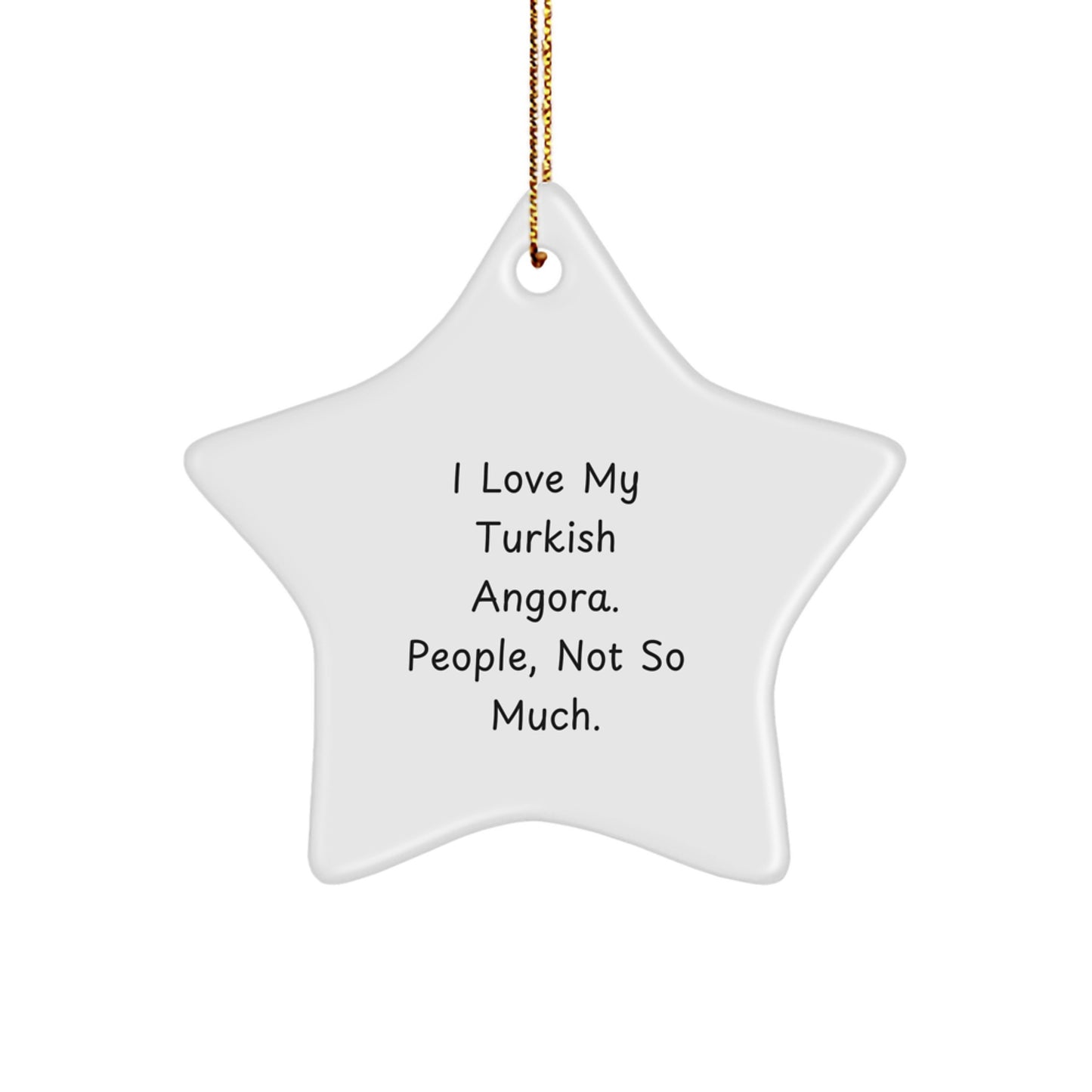 Turkish Angora Cat Lover's Star Ornament, Gifts from Friends for Family, Christmas Unique Gifts - Image 1