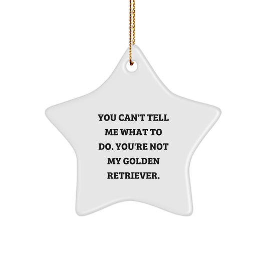 Golden Retriever Dog Lover's Christmas Unique Gift, You Can't Tell Me What To Do, Star Ornament, Gifts from Friends, for Golden Retriever Dog Owners, Christmas Unique Treasures - Image 1