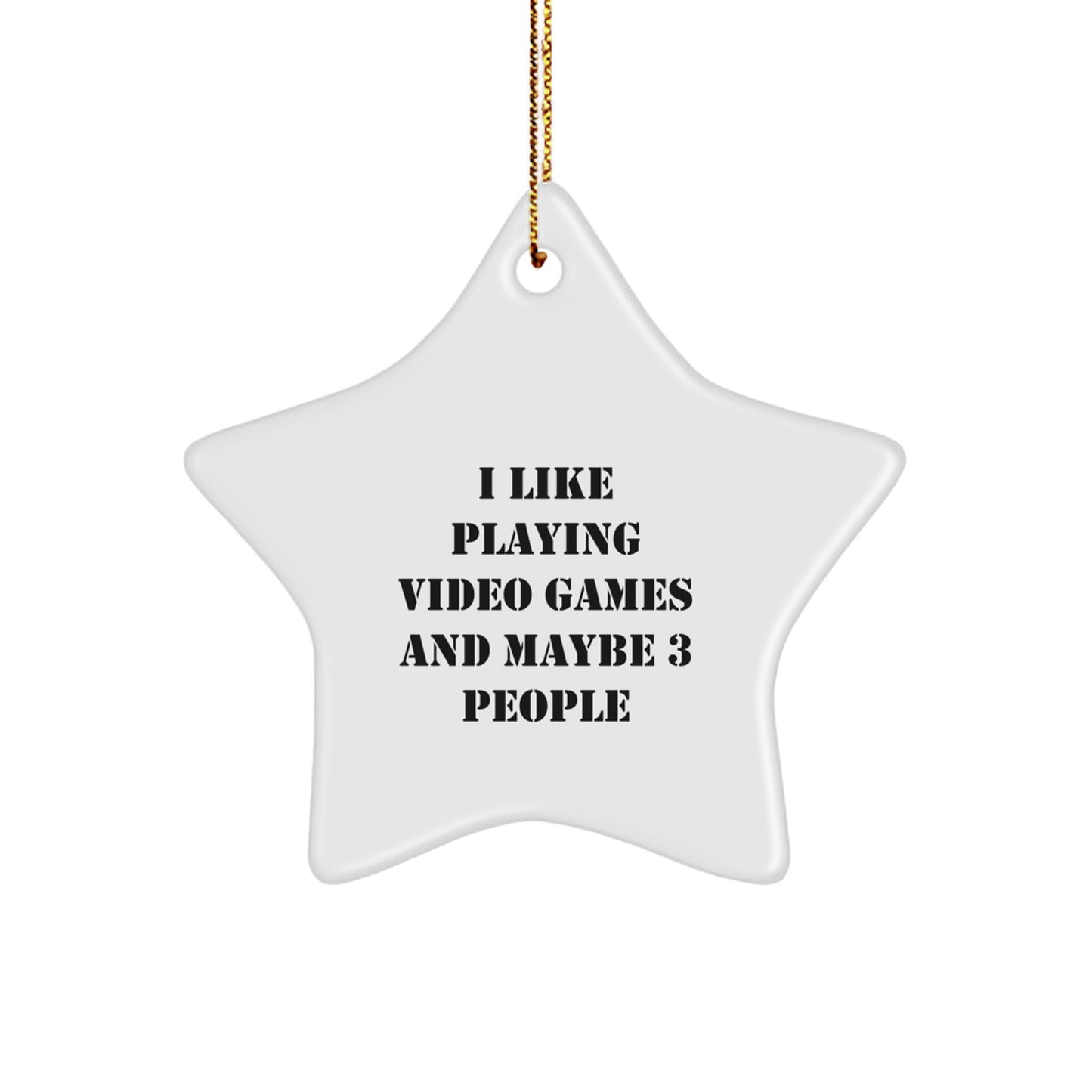 Funny Playing Video Games Star Ornament Gift for Friends, Christmas Unique Gifts from Men to Friends Who Like Playing Video Games and Maybe 3 People - Image 1