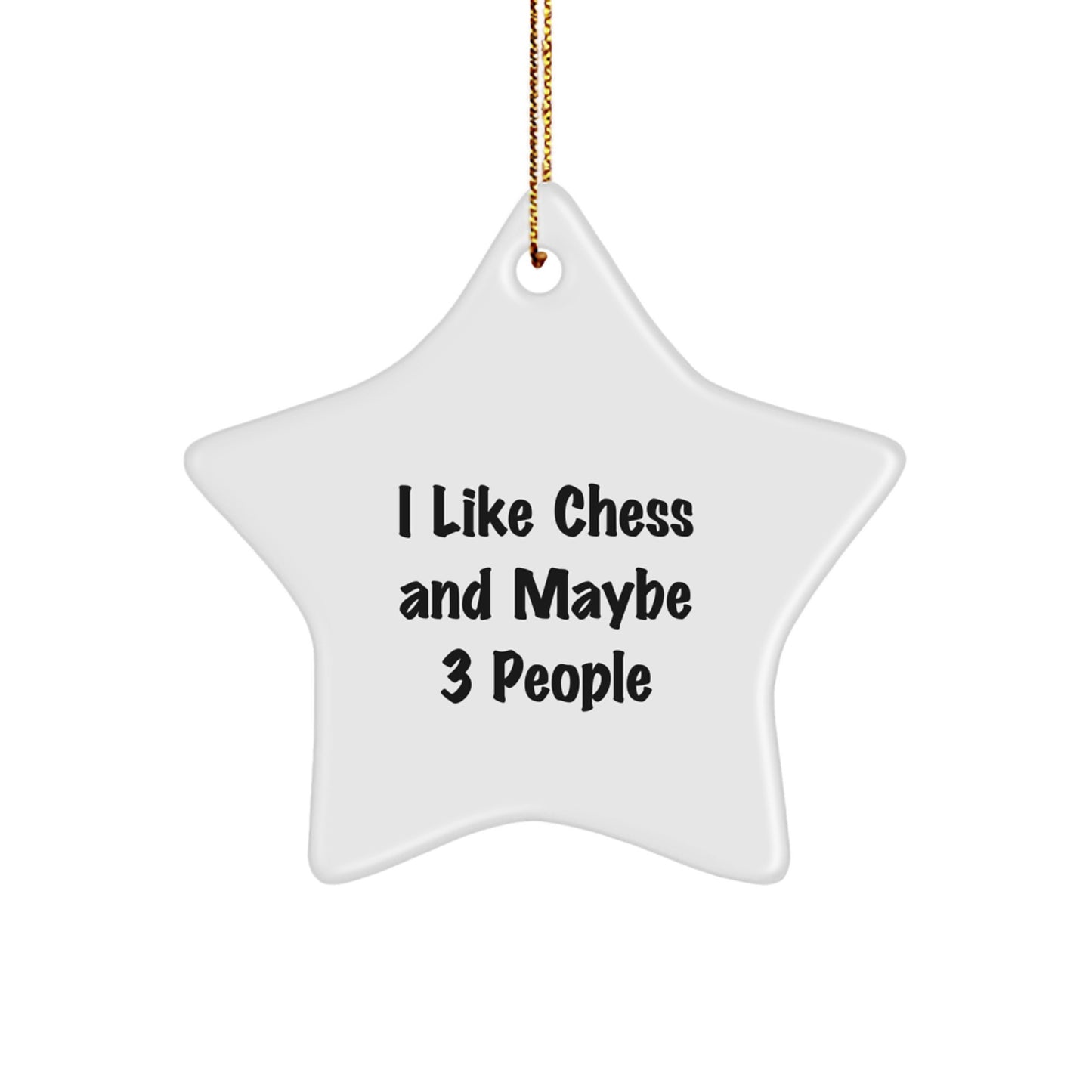 Funny Chess Star Ornament, Gifts for Chess Enthusiasts from Friends, White Star Shaped Decoration for Christmas Unique Gifts - Image 1