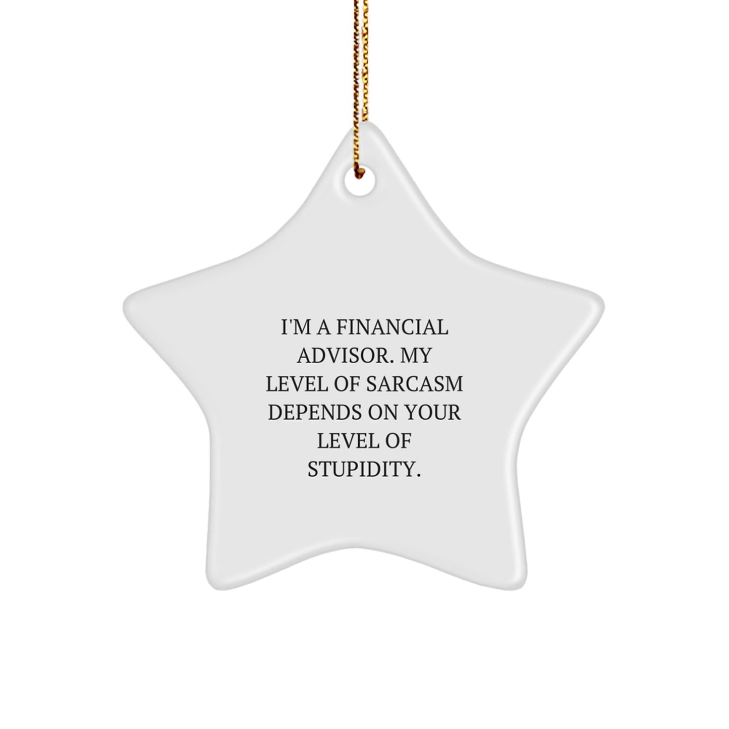 Funny Financial Advisor Star Ornament Gifts from Friends to Men with Sarcasm Quote, Christmas Unique Decor - Image 1