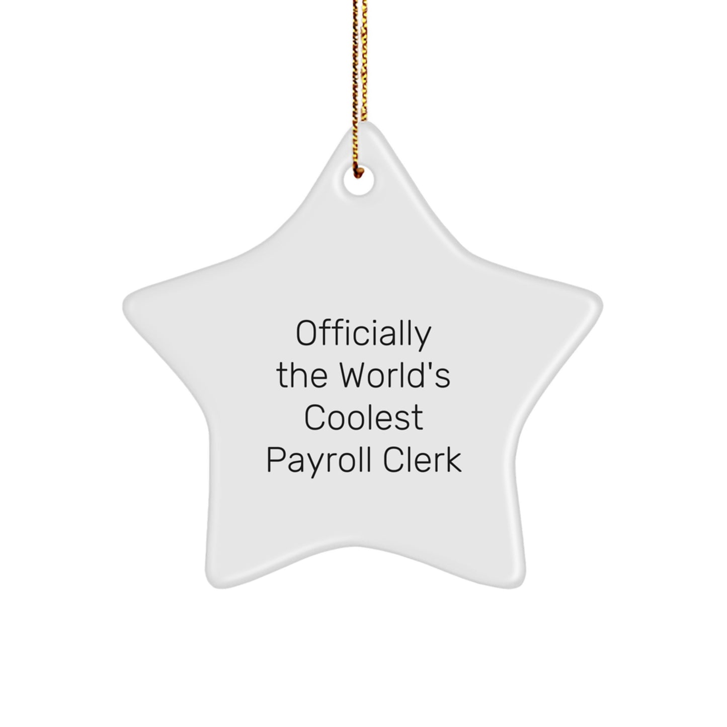 Officially The World's Coolest Payroll Clerk Star Ornament, Gifts from Friends for Payroll Clerks, Christmas Unique Gifts