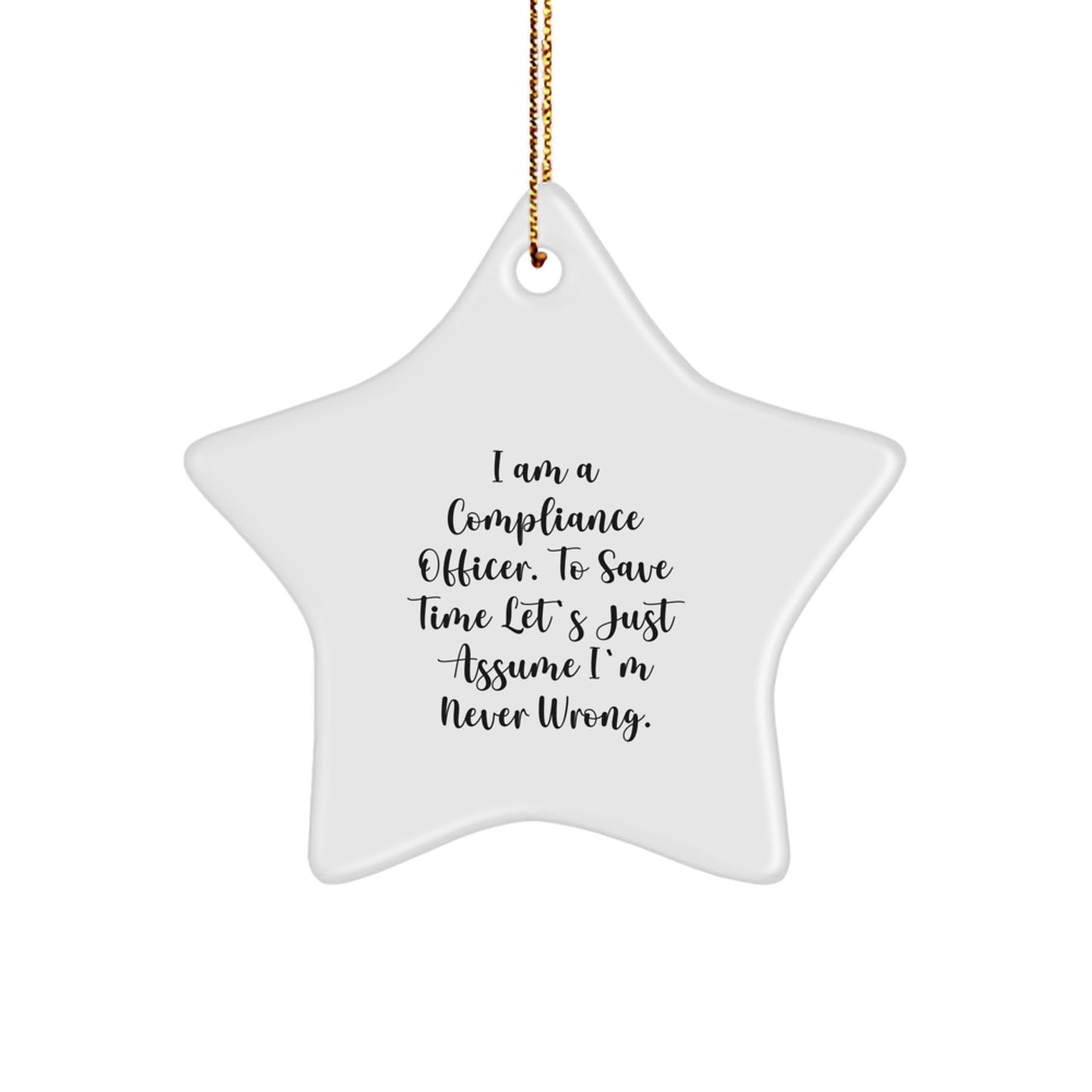 Funny Compliance Gifts for Compliance Officer - Compliance Officer Star Ornament for Christmas Unique - Image 1