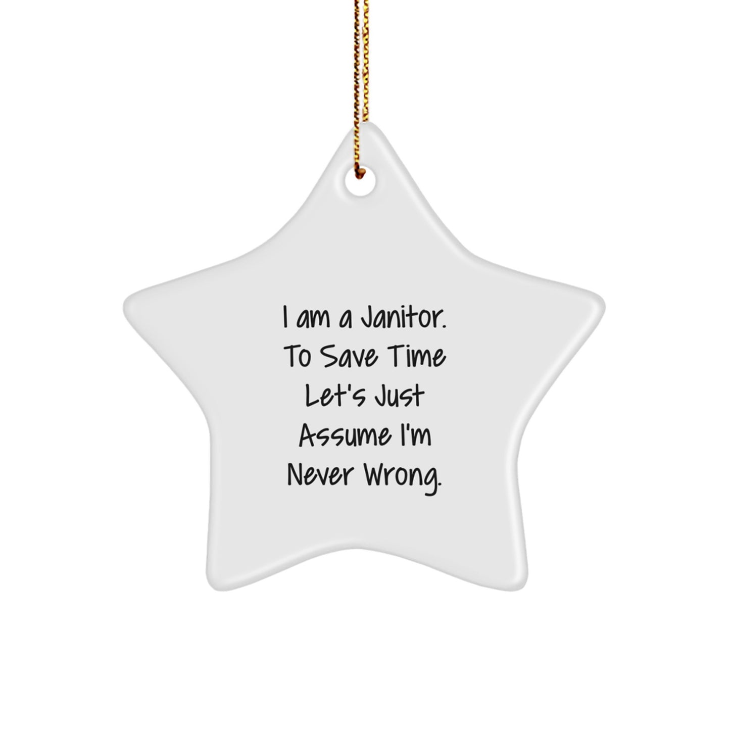 Funny Janitor Star Ornament, Gifts from Family for Janitor, Janitor Christmas Unique Gifts - Image 1