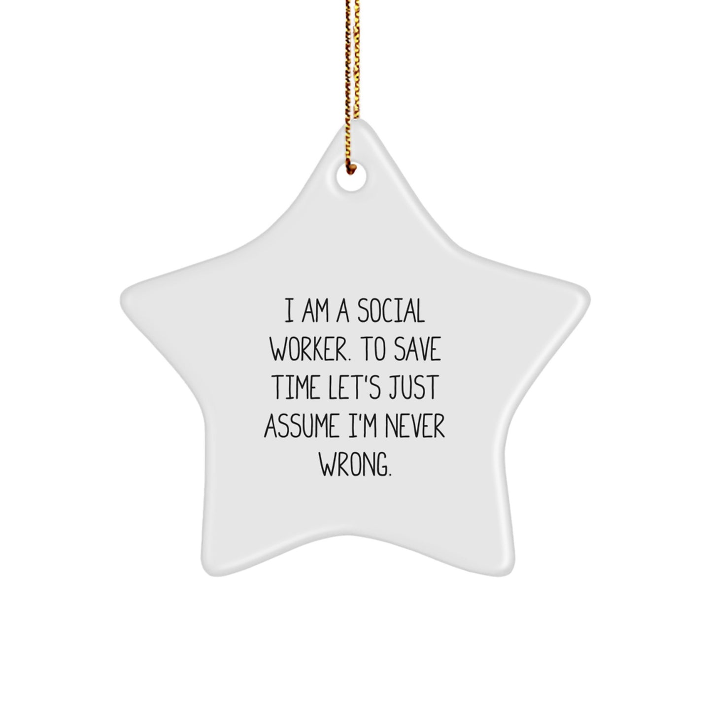 Funny Social Worker Gifts from Friends Unique Star Ornament for Social Worker Christmas Decoration - Image 1