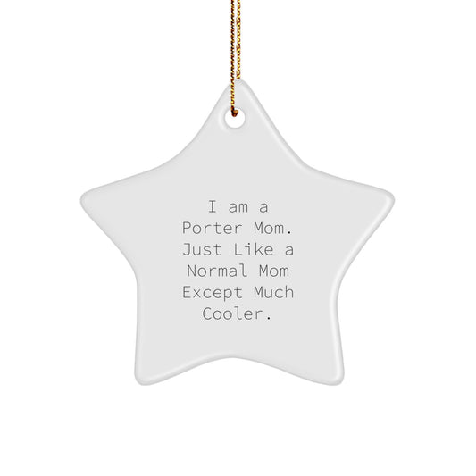 Porter Mom's Star Ornament Gift from Family, Friends, or Coworkers - Funny Unique Christmas Memorable Present for Porter Enthusiasts - Image 1