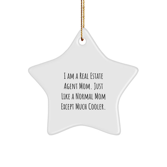 Gifts from Real Estate Agent Mom for Real Estate Agent Friends - Inspirational Star Ornament for Christmas Decor