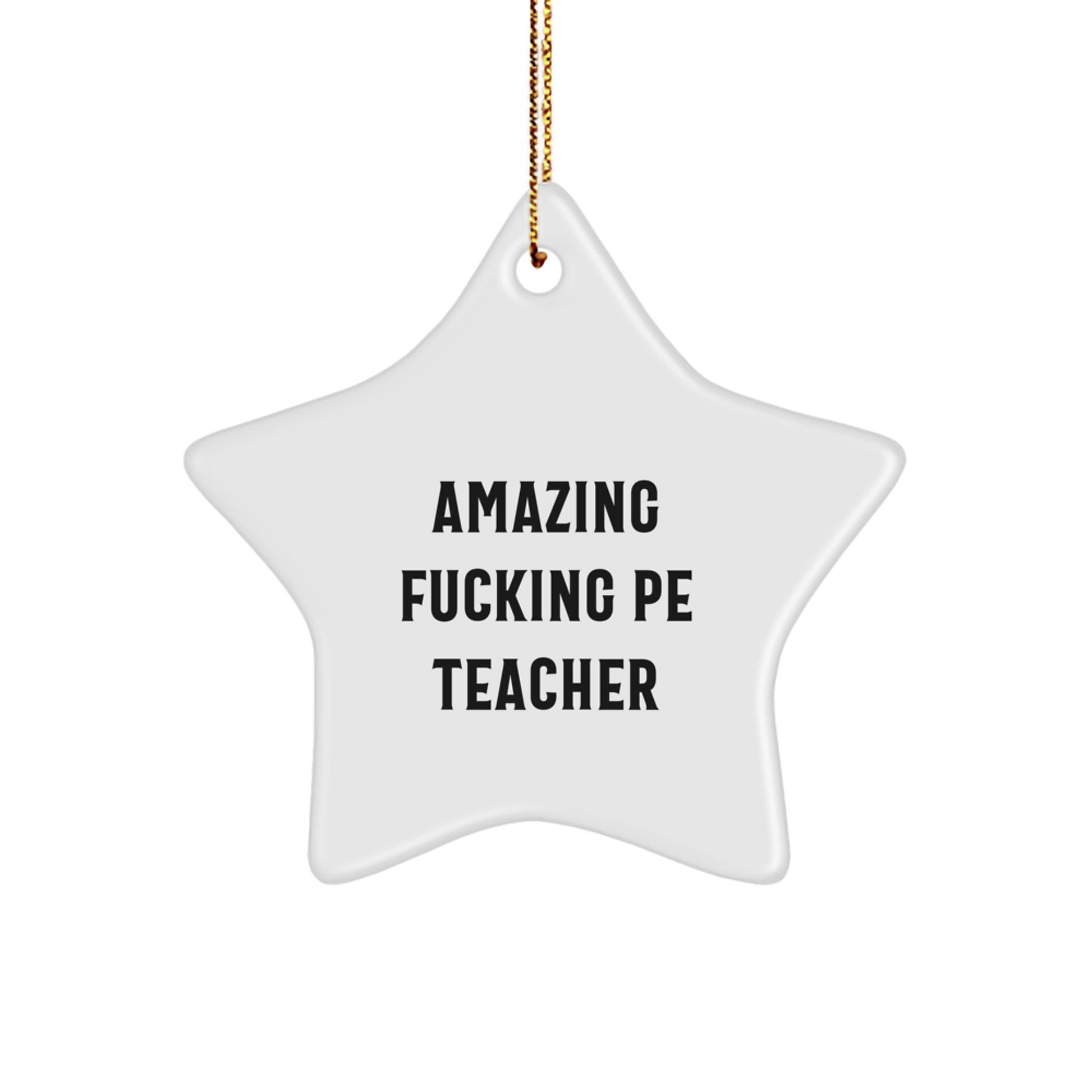 Funny PE Teacher Star Ornament Gifts from Men to PE Teacher for Christmas Unique - Image 1