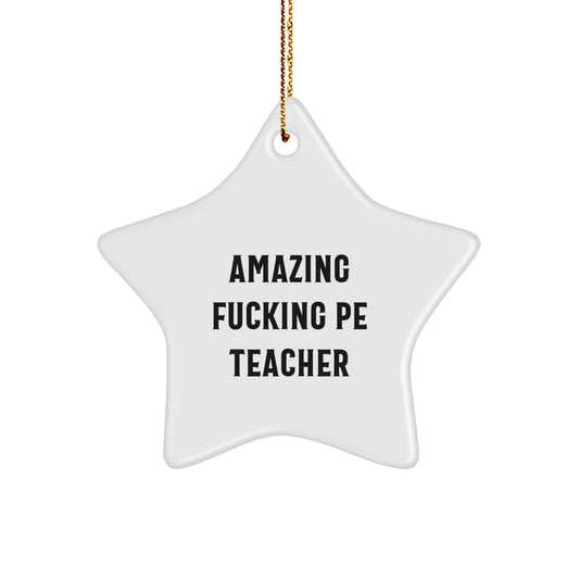 Funny PE Teacher Star Ornament Gifts from Men to PE Teacher for Christmas Unique - Image 1