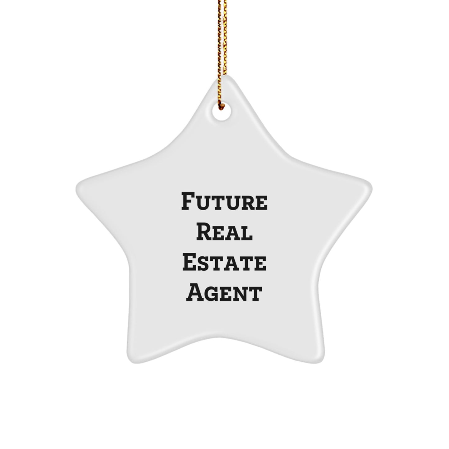 Funny Real Estate Agent Gifts for Men - Star Ornament for Christmas Unique Gifts from Men to Future Real Estate Agent - Image 1
