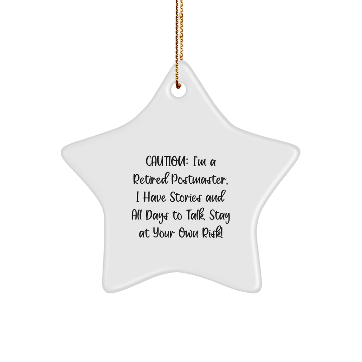 Postmaster's Star Ornament, Funny Quote Gift for Friends, Christmas Unique Gifts from Family