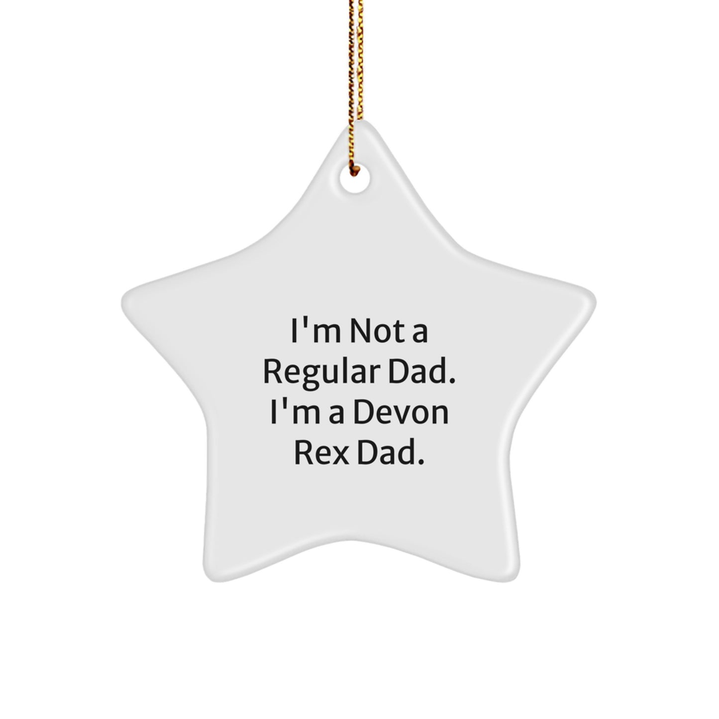 Devon Rex Cat Lover Star Ornament Funny Gift for Dad from Family at Christmas - Image 1
