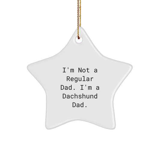 Funny Dachshund Dad Christmas Star Ornament Gifts from Men for Dachshund Dog Owners - Image 1
