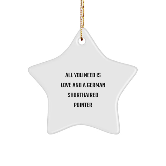 German Shorthaired Pointer Dog Gifts, All You Need Is Love, Star Ornament for Christmas, Gifts from Family and Friends - Image 1
