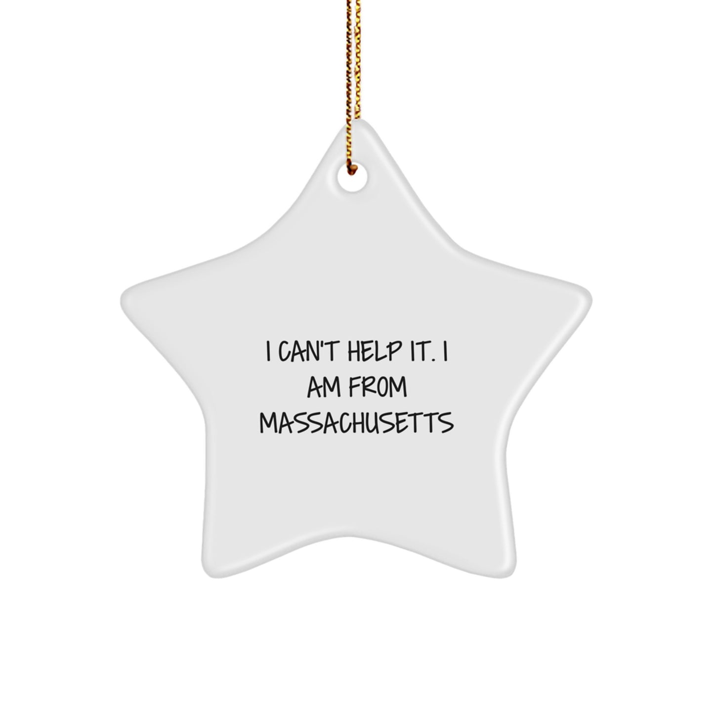 Bay State Proud Christmas Star Ornament for Massachusetts Gifts from Friends - Image 1