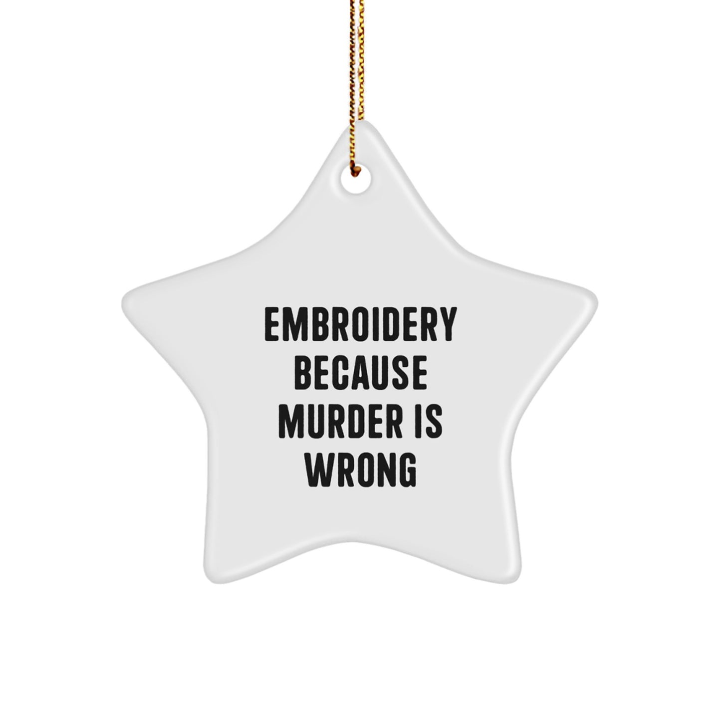 Funny Embroidery Star Ornament Gifts from Family for Christmas Lover's Home Decor - Image 1