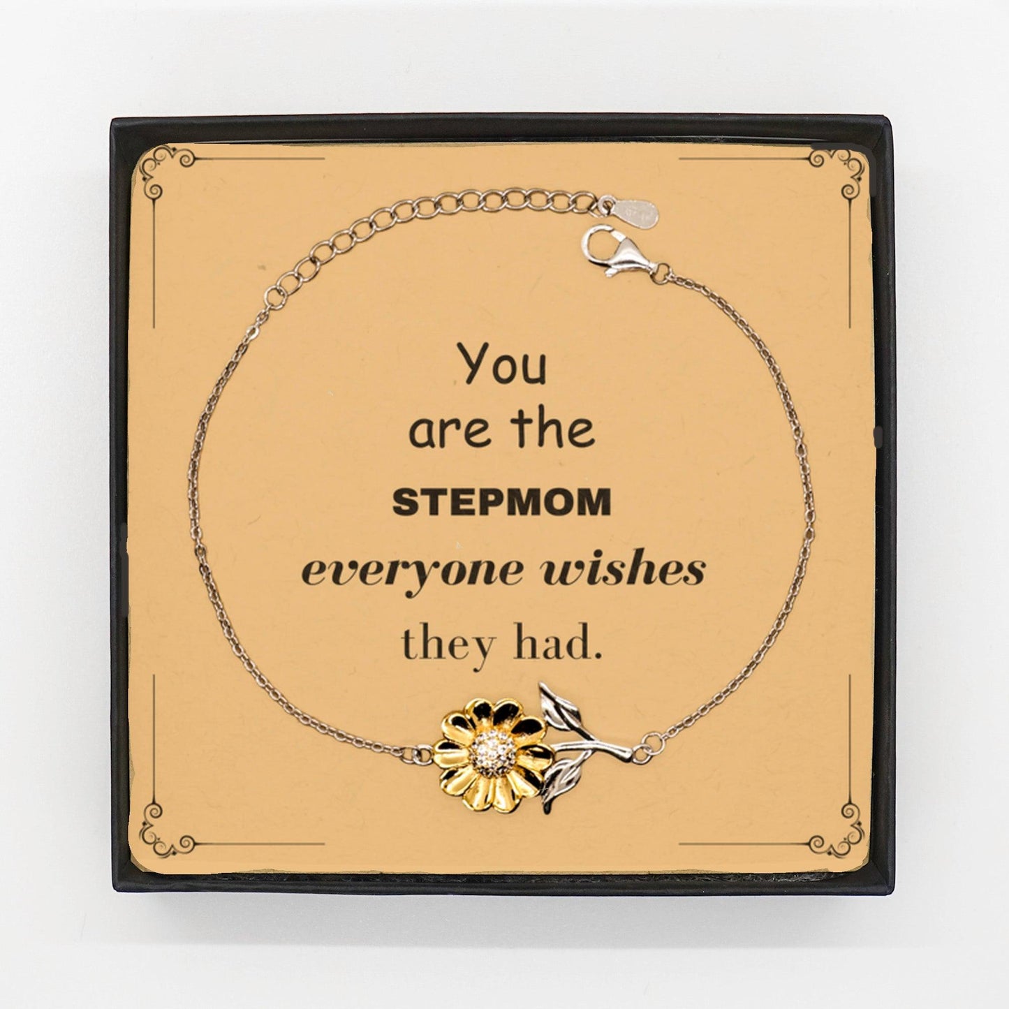 Stepmom Sunflower Bracelet, Everyone wishes they had, Inspirational Bracelet For Stepmom, Stepmom Gifts, Birthday Christmas Unique Gifts For Stepmom - Mallard Moon Gift Shop