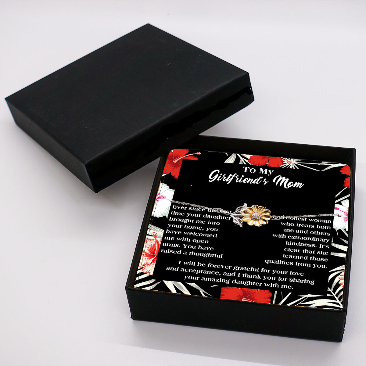 Gift for Girlfriend's Mom Thank You For Raising an Amazing Daughter Sunflower Bracelet - Mallard Moon Gift Shop