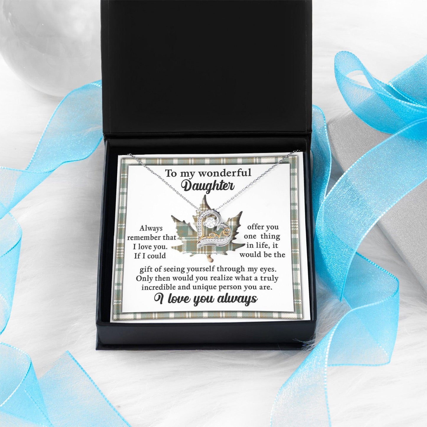Daughter Birthday, Graduation, Christmas Inspirational Gift  - Through My Eyes - Love Dancing Heart Pendant Necklace - Mallard Moon Gift Shop