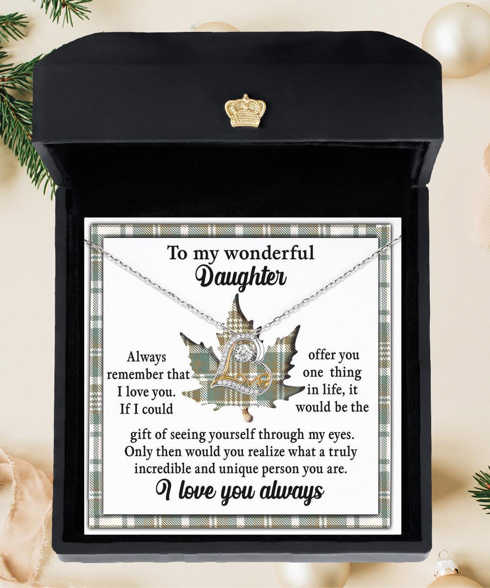 Daughter Birthday, Graduation, Christmas Inspirational Gift  - Through My Eyes - Love Dancing Heart Pendant Necklace - Mallard Moon Gift Shop