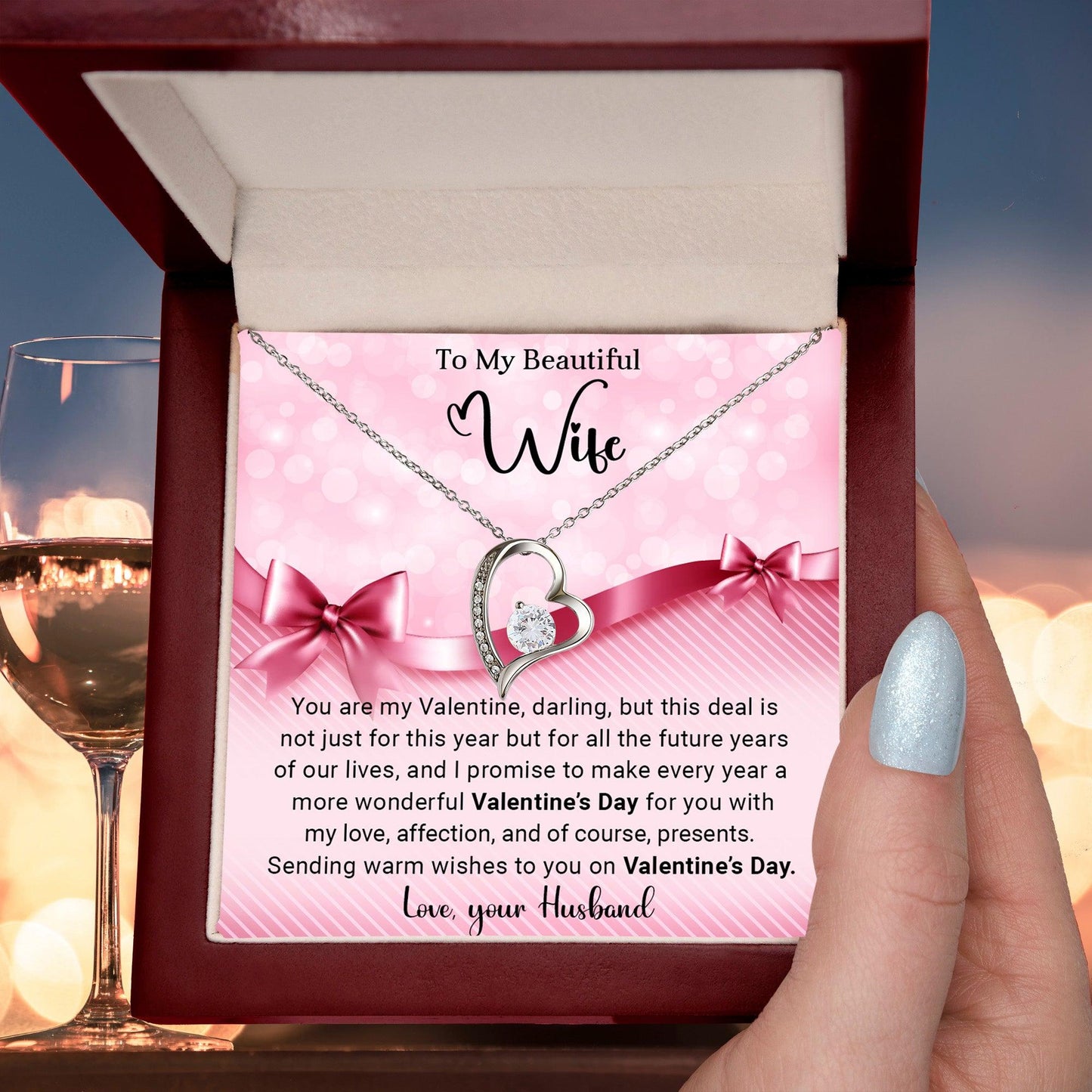 To My Beautiful Wife I Promise You Forever Love Pendant Necklace - Mallard Moon Gift Shop