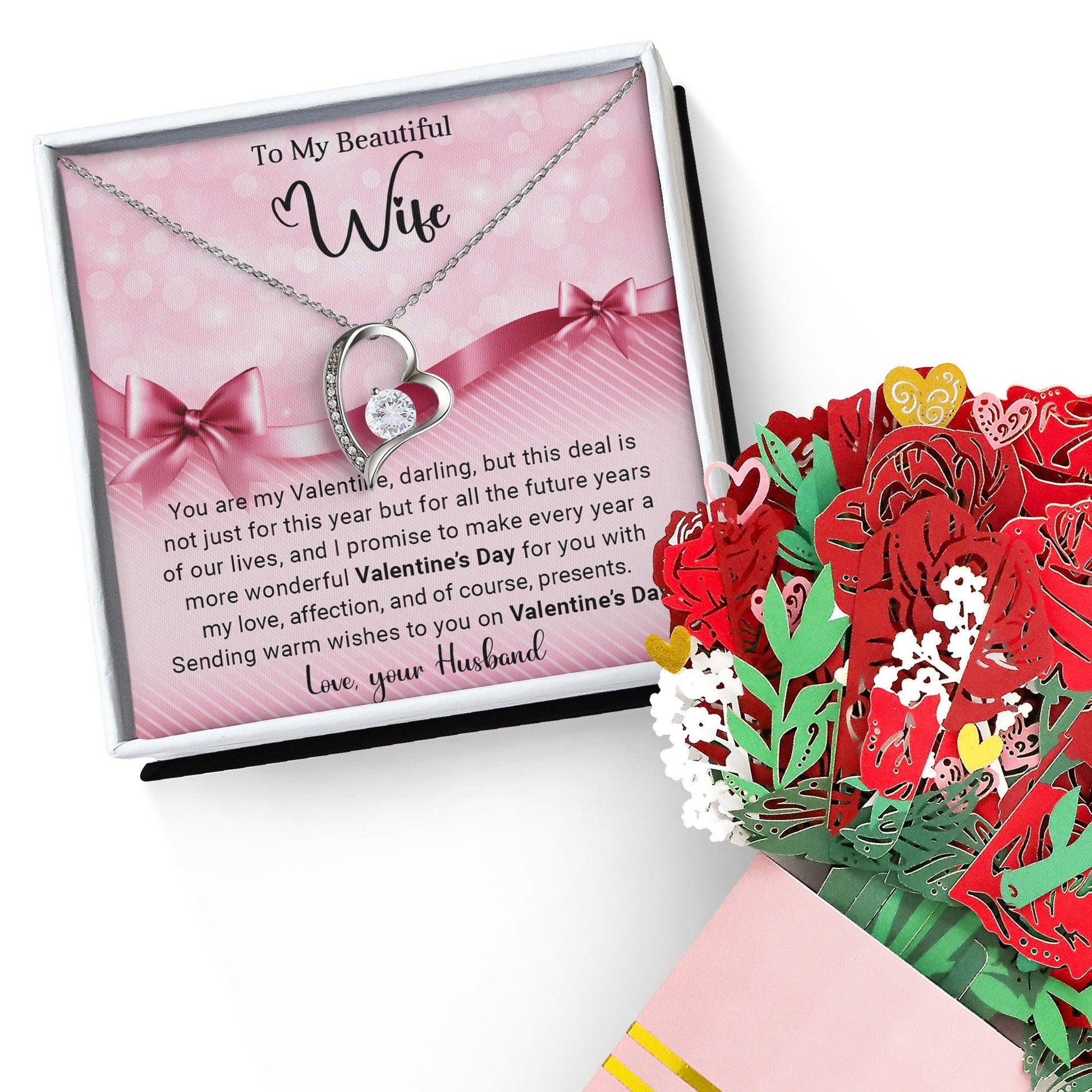 To My Beautiful Wife I Promise You Forever Love Pendant Necklace - Mallard Moon Gift Shop