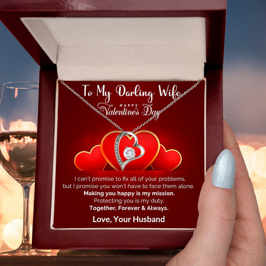To My Darling Wife Making You Smile is my Mission Forever Love Pendant Necklace - Mallard Moon Gift Shop