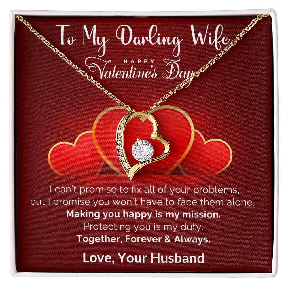To My Darling Wife Making You Smile is my Mission Forever Love Pendant Necklace - Mallard Moon Gift Shop