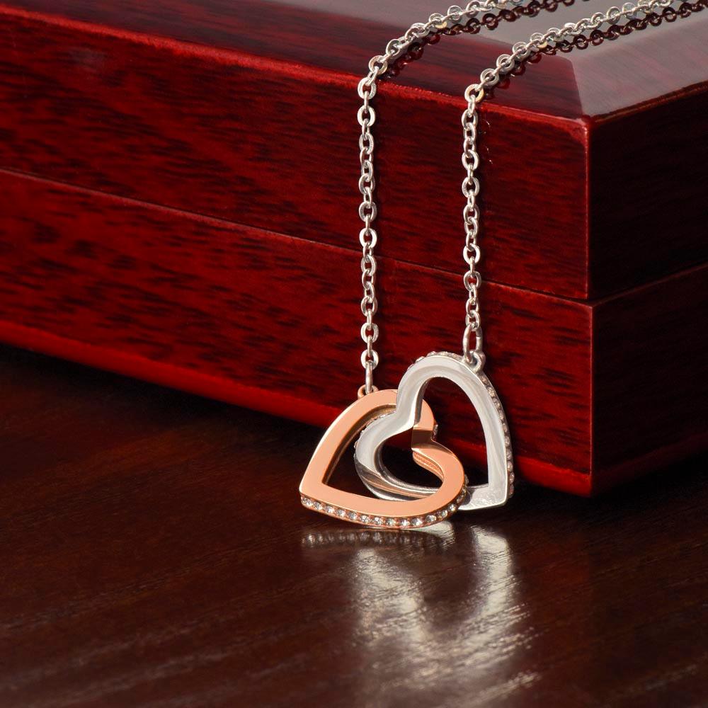 To My Daughter I Love You For The Little Girl You Once Were The Precious Daughter You Will Always Be Interlocking Hearts Necklace - Mallard Moon Gift Shop