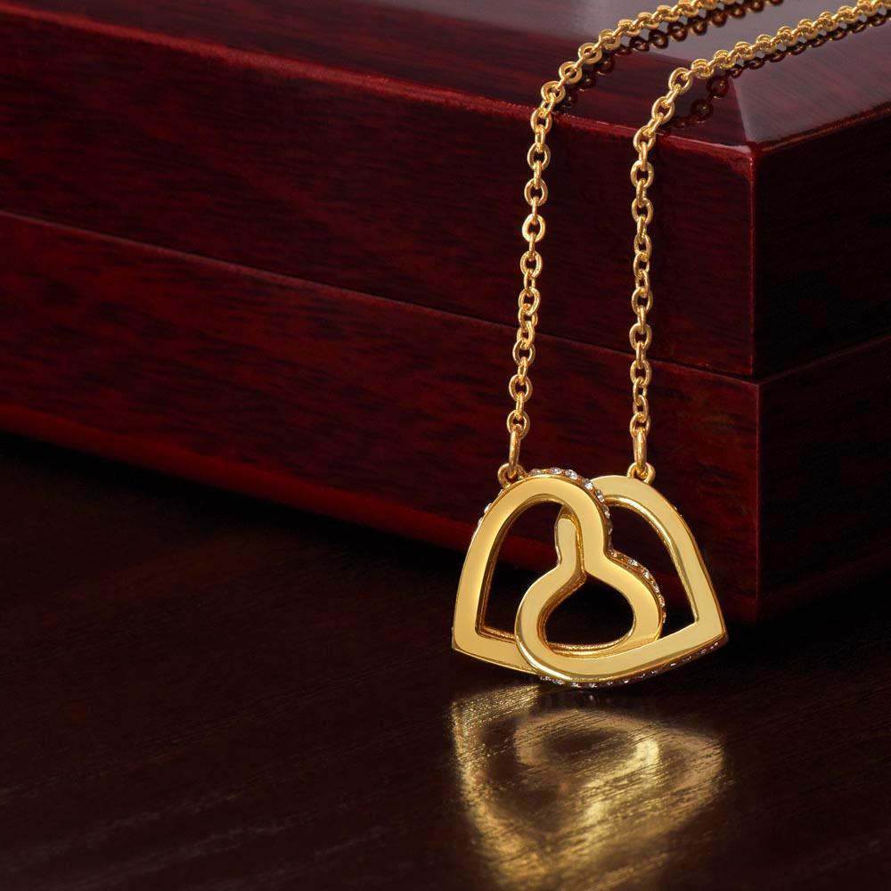 To My Daughter I Love You For The Little Girl You Once Were The Precious Daughter You Will Always Be Interlocking Hearts Necklace - Mallard Moon Gift Shop