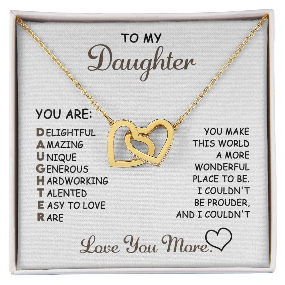 To My Daughter I Love You More Interlocking Hearts Necklace - Mallard Moon Gift Shop