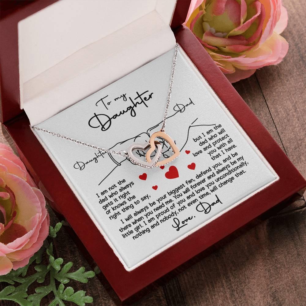 To My Daughter - I Will Always Be Your Biggest Fan - Interlocking Hearts Necklace - Mallard Moon Gift Shop