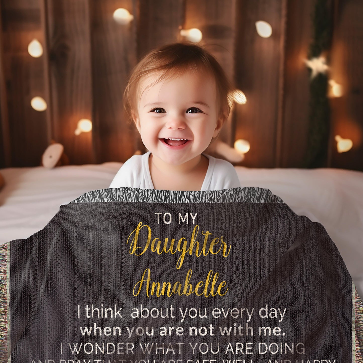 To My Daughter My Love Will Follow You Personalized Heirloom Woven Blanket - Mallard Moon Gift Shop