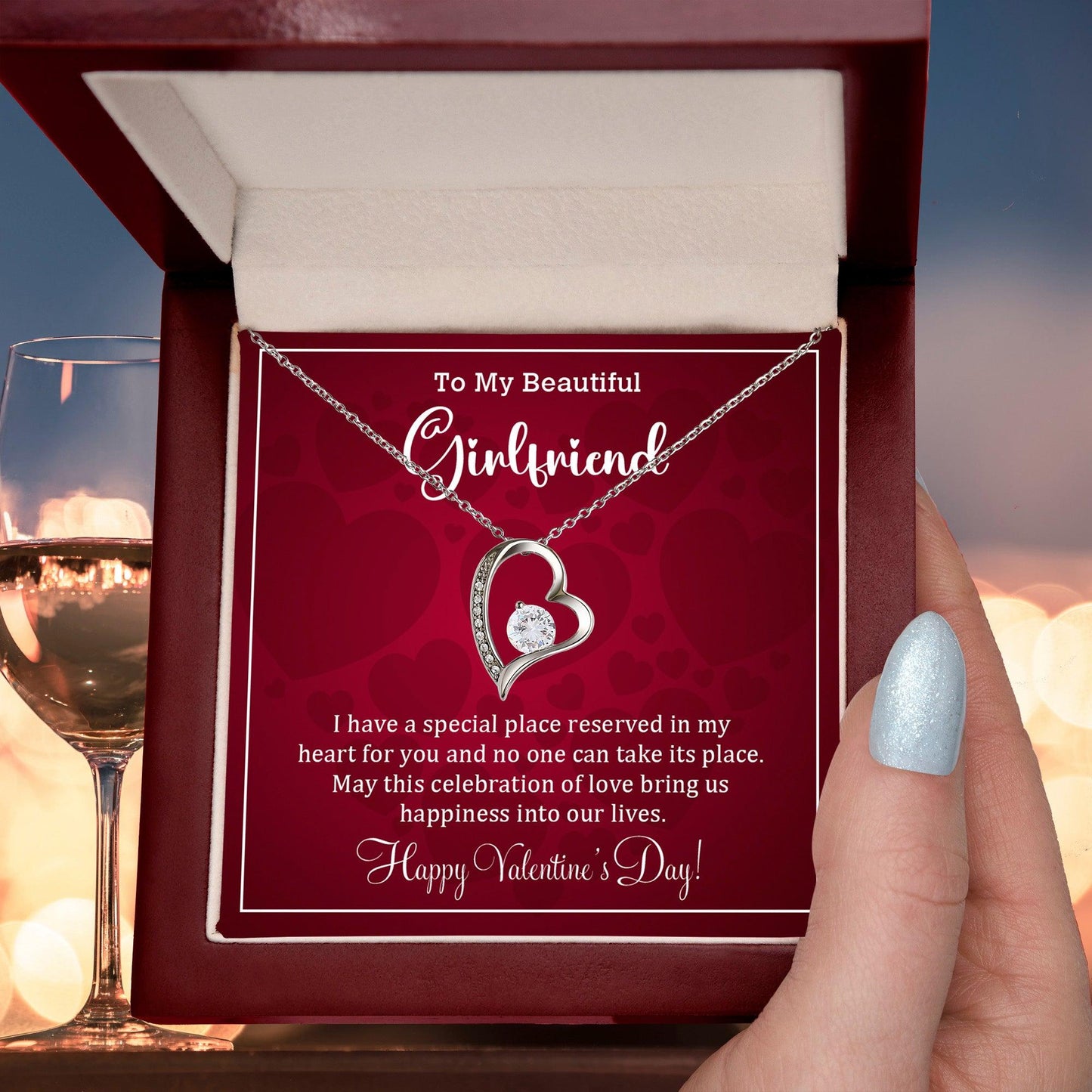 To My Girlfriend I have a Place Reserved in my Heart Forever Love Pendant Necklace - Mallard Moon Gift Shop