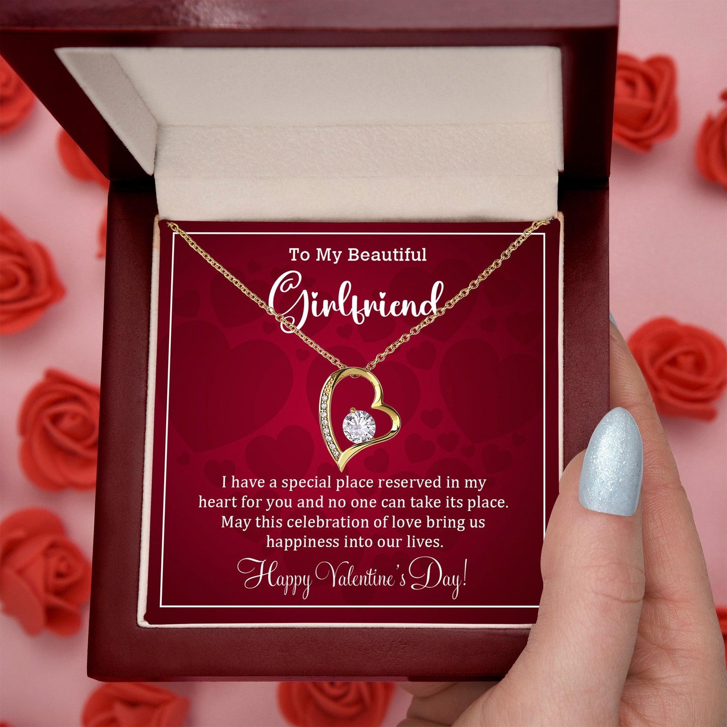 To My Girlfriend I have a Place Reserved in my Heart Forever Love Pendant Necklace - Mallard Moon Gift Shop
