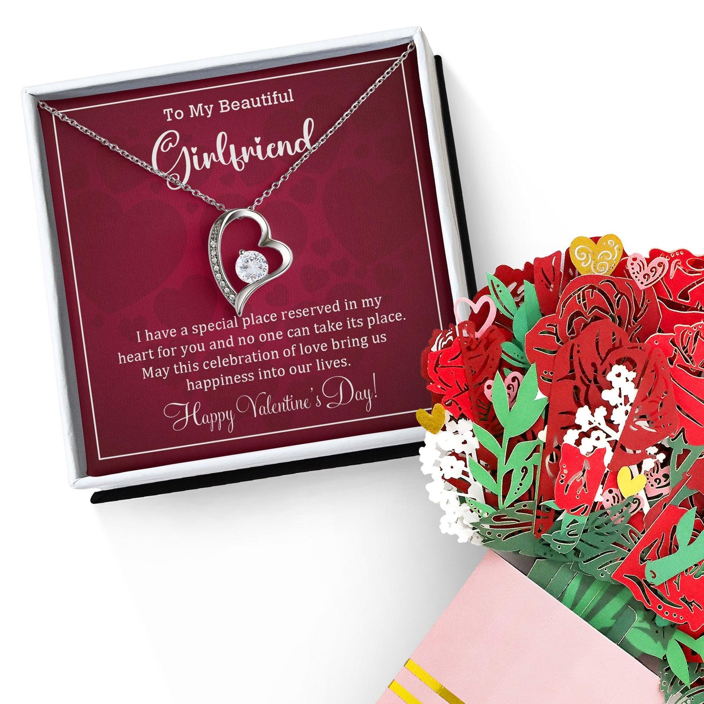 To My Girlfriend I have a Place Reserved in my Heart Forever Love Pendant Necklace - Mallard Moon Gift Shop