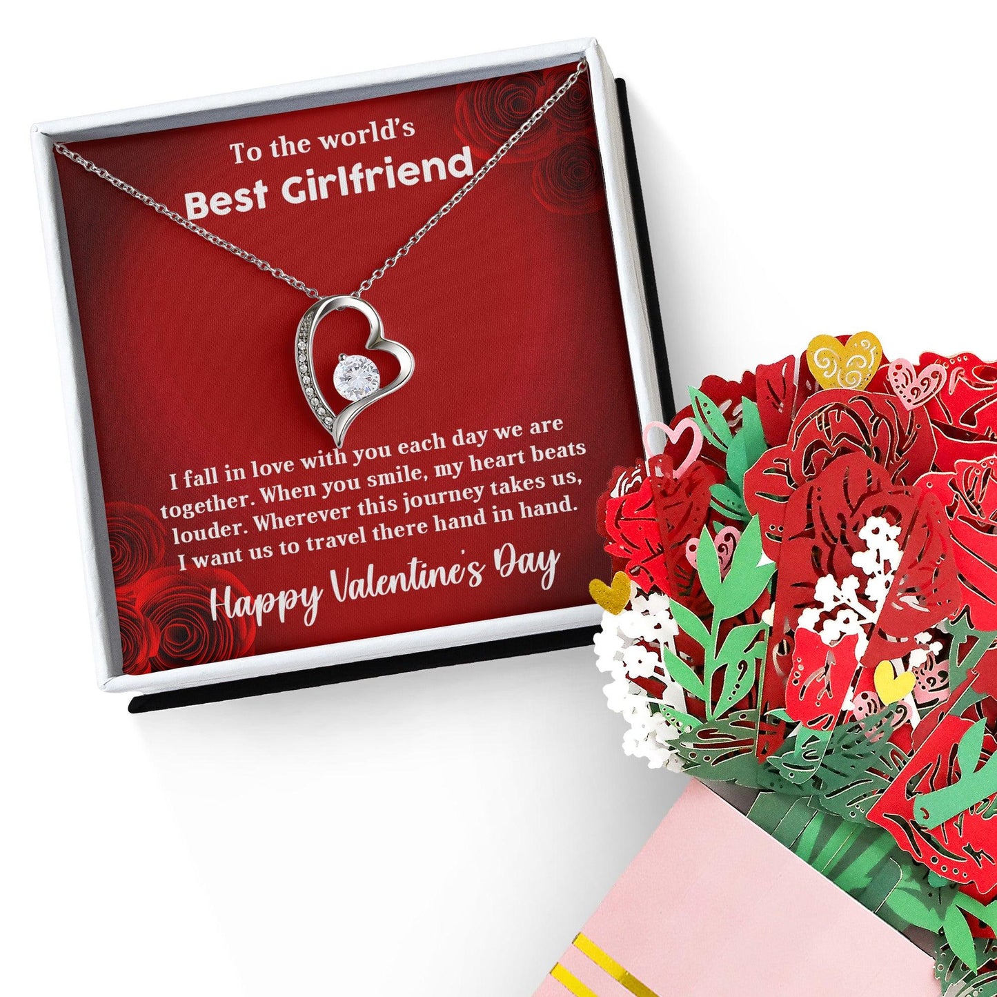 To My Girlfriend When You Smile Forever Love Pendant Necklace - Mallard Moon Gift Shop