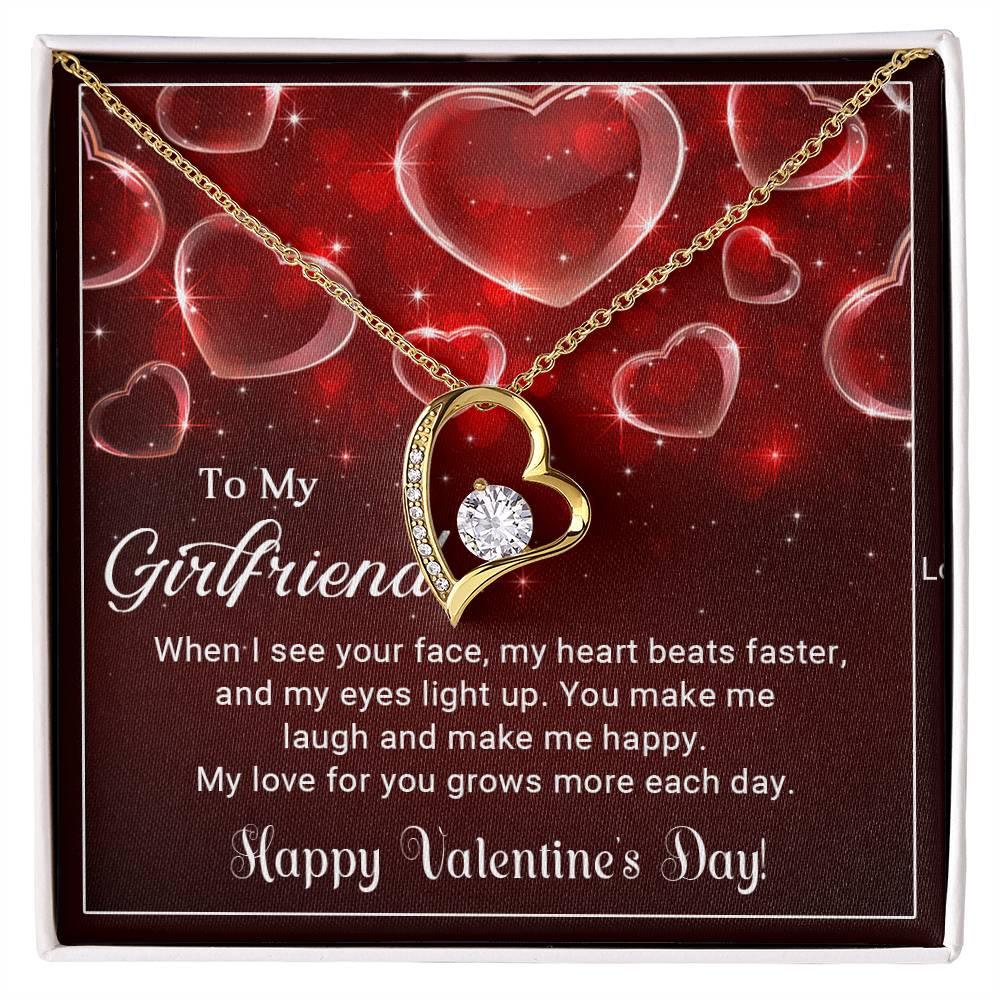 To My Girlfriend You Make Me Happy Forever Love Pendant Necklace - Mallard Moon Gift Shop