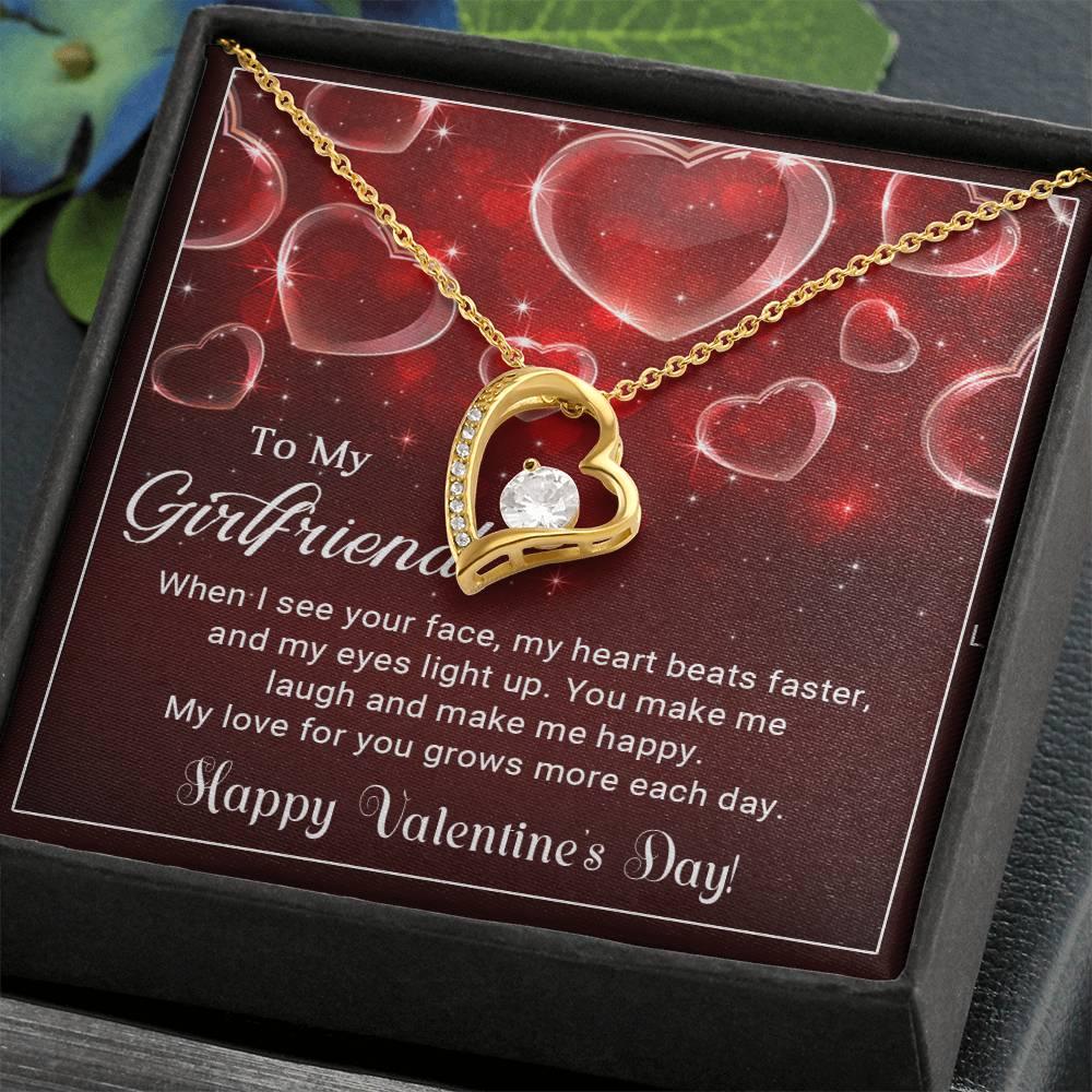 To My Girlfriend You Make Me Happy Forever Love Pendant Necklace - Mallard Moon Gift Shop