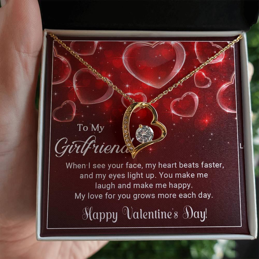 To My Girlfriend You Make Me Happy Forever Love Pendant Necklace - Mallard Moon Gift Shop
