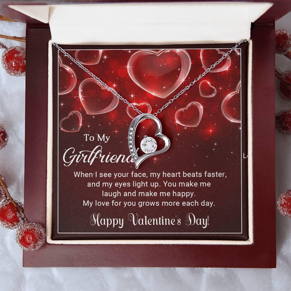 To My Girlfriend You Make Me Happy Forever Love Pendant Necklace - Mallard Moon Gift Shop