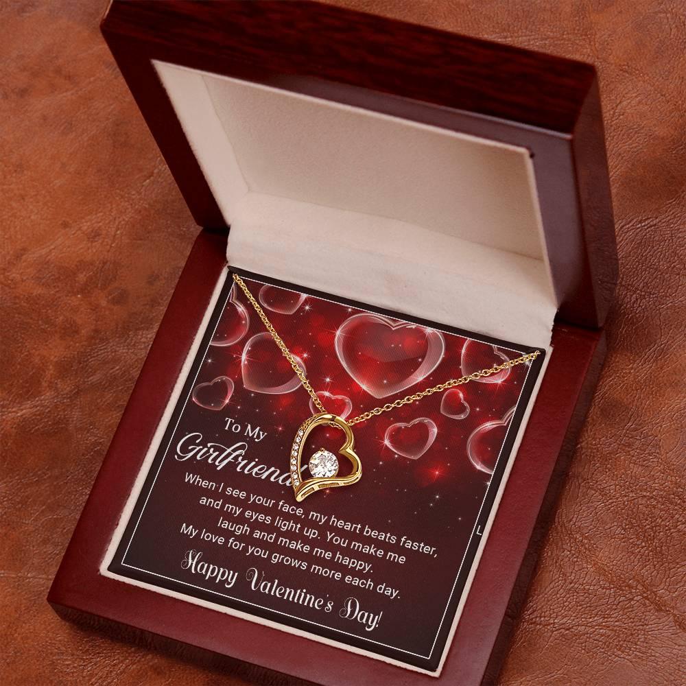 To My Girlfriend You Make Me Happy Forever Love Pendant Necklace - Mallard Moon Gift Shop