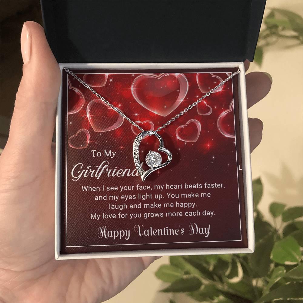 To My Girlfriend You Make Me Happy Forever Love Pendant Necklace - Mallard Moon Gift Shop