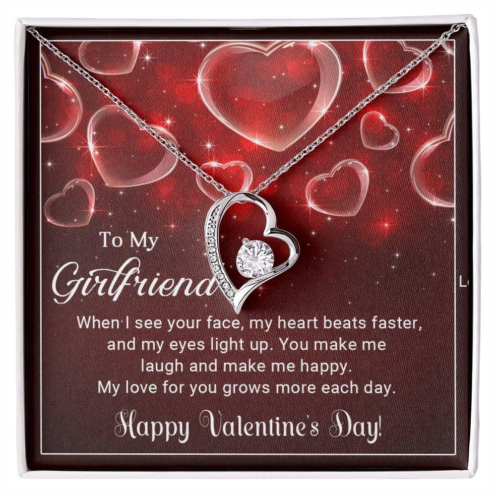 To My Girlfriend You Make Me Happy Forever Love Pendant Necklace - Mallard Moon Gift Shop