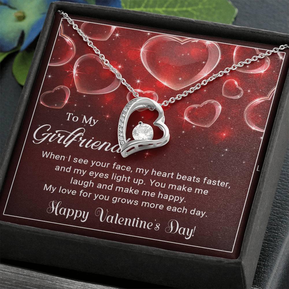 To My Girlfriend You Make Me Happy Forever Love Pendant Necklace - Mallard Moon Gift Shop