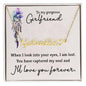 To My Gorgeous Girlfriend When I Look into Your Eyes Personalized Heart Name Necklace - Mallard Moon Gift Shop